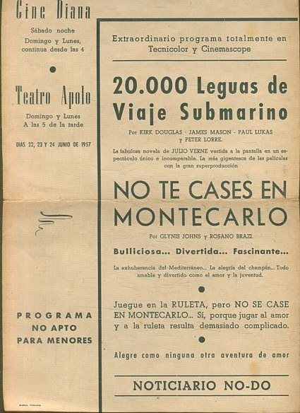 20.000 LEGUAS DE VIAJE SUBMARINO/ NO-DO/ NO TE CASES EN MONTECARLO.