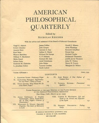 AMERICAN PHILOSOPHICAL QUARTERLY VOLUME 16/ NUMBER 2, APRIL 1979.