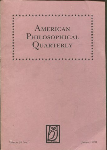 AMERICAN PHILOSOPHICAL QUARTERLY VOLUME 280/ NUMBER 1, JANUARY, 1991.