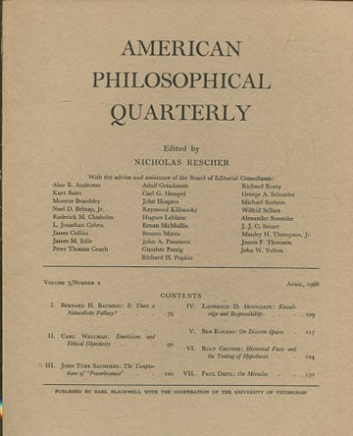 AMERICAN PHILOSOPHICAL QUARTERLY VOLUME 5/ NUMBER 2, APRIL 1968.