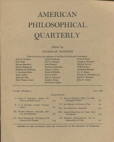 AMERICAN PHILOSOPHICAL QUARTERLY VOLUME 5/ NUMBER 3, JULY 1968.