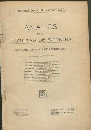 ANALES DE LA FACULTAD DE MEDICINA. TRABAJOS CLINICOS Y DE LABORATORIO.