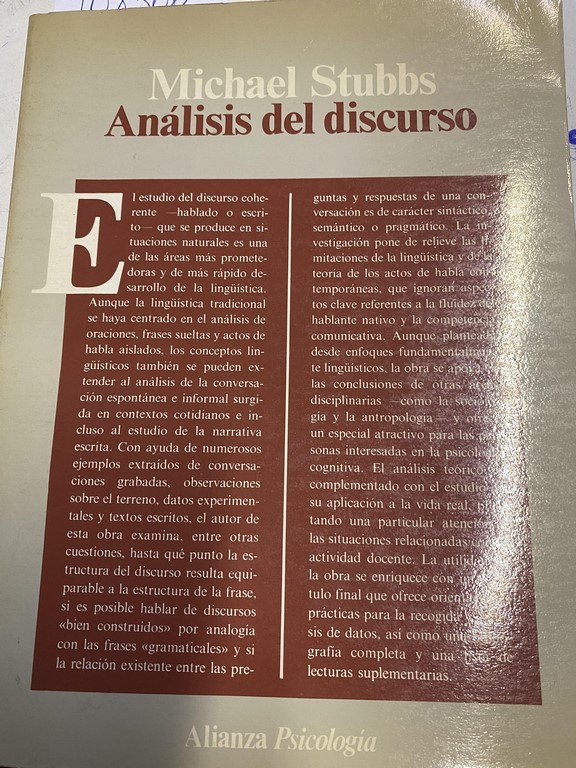 ANALISIS DEL DISCURSO. ANALISIS SOCIOLINGÜISTICO DEL LENGUAJE NATURAL.