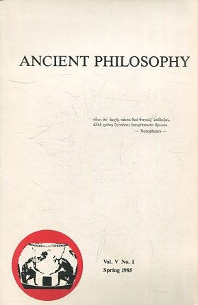 ANCIENT PHILOSOPHY. VOL V. Nº 1.