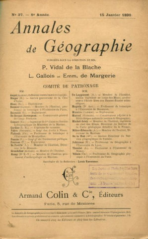 ANNALES DE GEOGRAPHIE. Nº 37-1899.