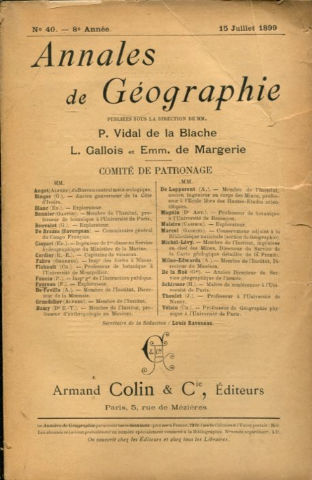 ANNALES DE GEOGRAPHIE. Nº 40-1899.