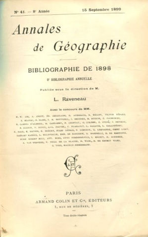 ANNALES DE GEOGRAPHIE. Nº 41-1899.