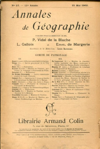 ANNALES DE GEOGRAPHIE. Nº 57-1902.