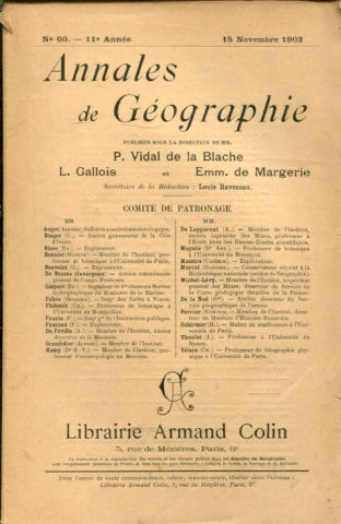 ANNALES DE GEOGRAPHIE. Nº 60-1902.