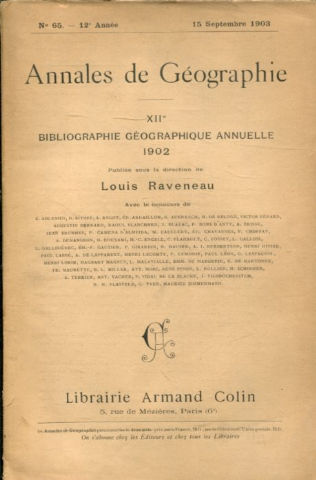 ANNALES DE GEOGRAPHIE. Nº 65-1903.