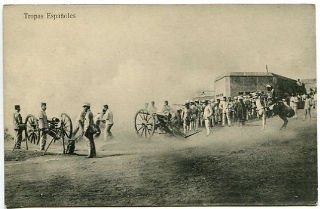 ANTIGUA POSTAL DE MELILLA. TROPAS ESPAÑOLAS (MELILLA)/OLD POSTCARD. WAR SPAIN AGAINST MOROCCO.