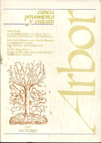 ARBOR. CIENCIA, PENSAMIENTO Y CULTURA. Nº 502. LA BIODIRECCION, UN RETO DE LA POLITICA CIENTIFICA Y TECNOLOGIA. LA DESERTIFICACION DEL LITORAL MEDITERRANEO. EN EL CENTENARIO DEL EXPERIMENTO  MICHELSON- MORLEY.