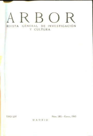 ARBOR. REVISTA GENERAL DE INVESTIGACION Y CULTURA. ENERO-MARZO 1963.