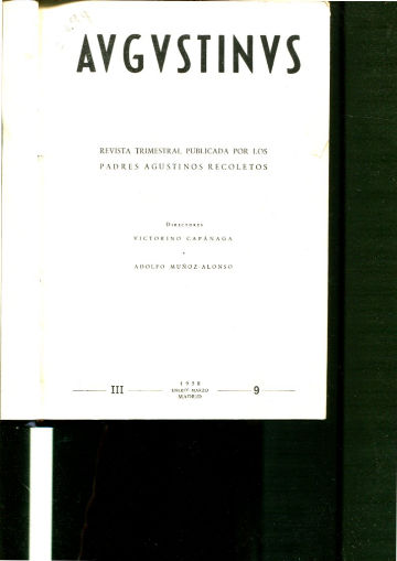 AUGUSTINUS. REVISTA TRIMESTRAL POR LOS PADRES AGUSTINOS RECOLETOS. AÑO III, 1957.