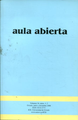 AULA ABIERTA. VOLUMEN 36, NUMS. 1-2.