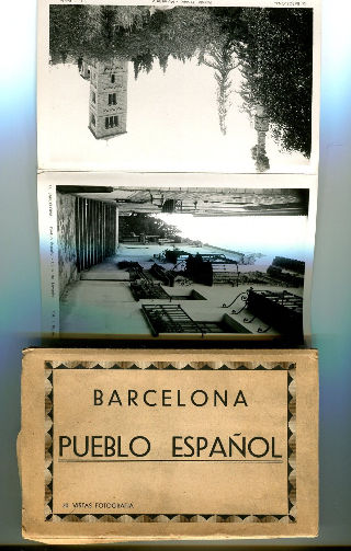 BARCELONA PUEBLO ESPAÑOL. 20 VISTAS/OLD POSTCARDS ALBUM FROM BARCELONA: PUEBLO ESPAÑOL, 20 VIEWS.