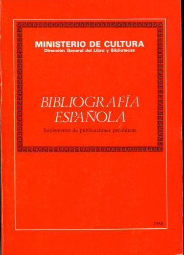 BIBLIOGRAFIA ESPAÑOLA. SUPLEMENTO DE PUBLICACIONES PERIODICAS 1986.