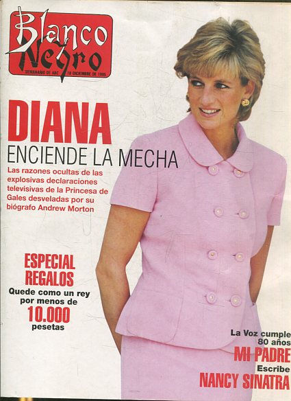 BLANCO Y NEGRO SEMANARIO DE ABC. 10 DICIEMBRE DE 1995. DIANA ENCIENDE DE LA MECHA.