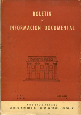 BOLETIN DE INFORMACION DOCUMENTAL. AÑO. I. NUM. 1 .