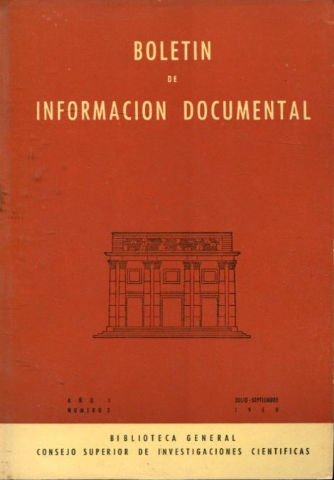 BOLETIN DE INFORMACION DOCUMENTAL. AÑO. I. NUM. 3 .