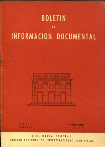 BOLETIN DE INFORMACION DOCUMENTAL. AÑO. II. NUM. 8 .