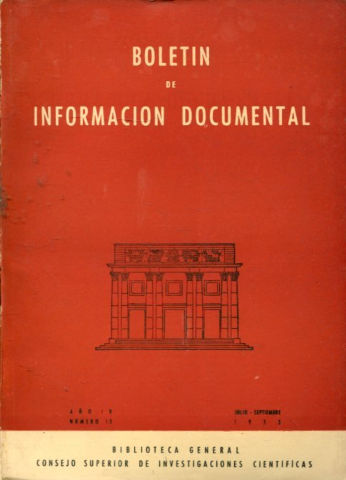 BOLETIN DE INFORMACION DOCUMENTAL. AÑO. IV. NUM. 15.