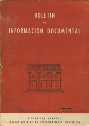 BOLETIN DE INFORMACION DOCUMENTAL. AÑO. IV. NUM. 16.