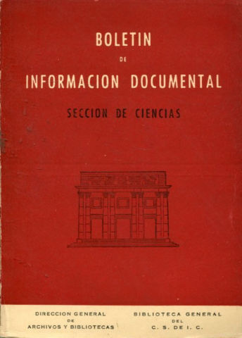 BOLETIN DE INFORMACION DOCUMENTAL. SECCION DE CIENCIAS. AÑO V. NUM. 24.