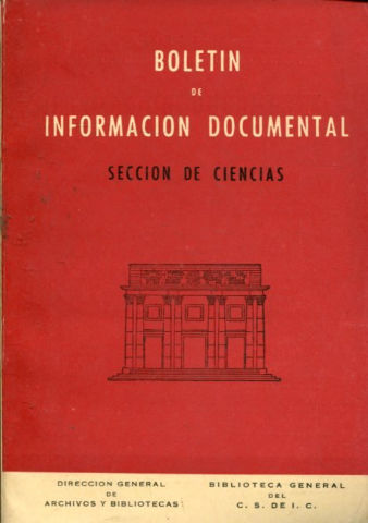 BOLETIN DE INFORMACION DOCUMENTAL. SECCION DE CIENCIAS. AÑO V. NUM. 21.