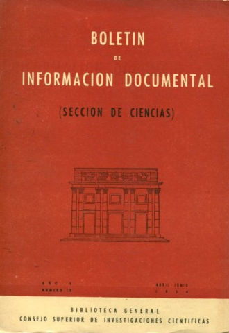 BOLETIN DE INFORMACION DOCUMENTAL. SECCION DE CIENCIAS.AÑO. V. NUM. 18.