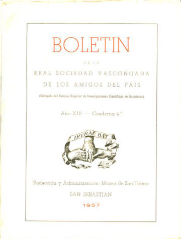 BOLETIN DE LA REAL SOCIEDAD VASCONGADA DE AMIGOS DEL PAIS. AÑO XIII-CUADERNO 4º.