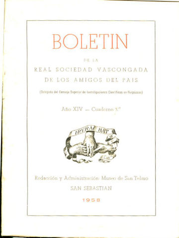 BOLETIN DE LA REAL SOCIEDAD VASCONGADA DE AMIGOS DEL PAIS. AÑO XIV-CUADERNO 3º.