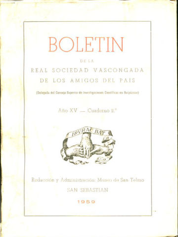 BOLETIN DE LA REAL SOCIEDAD VASCONGADA DE AMIGOS DEL PAIS. AÑO XV-CUADERNO 2º.