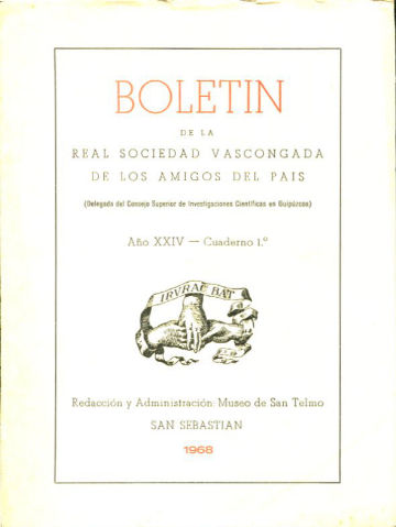 BOLETIN DE LA REAL SOCIEDAD VASCONGADA DE AMIGOS DEL PAIS. AÑO XXIV-CUADERNO 1º.