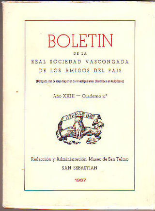 BOLETIN DE LA REAL SOCIEDAD VASCONGADA DE AMIGOS DEL PAIS. AÑO XXIII-CUADERNO 2º.