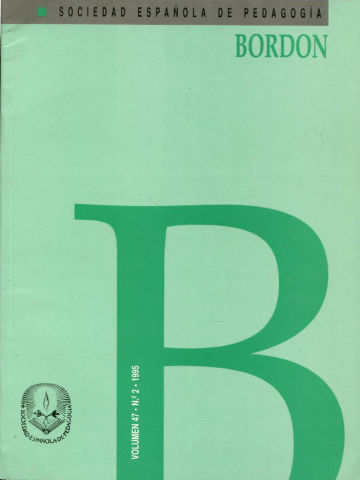 BORDON, REVISTA ESPAÑOLA DE PEDAGOGIA. VOLUMEN 47, Nº 2.