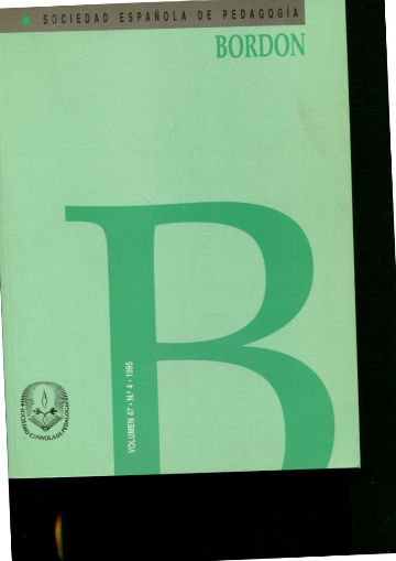 BORDON, REVISTA ESPAÑOLA DE PEDAGOGIA. VOLUMEN 47, Nº 4.