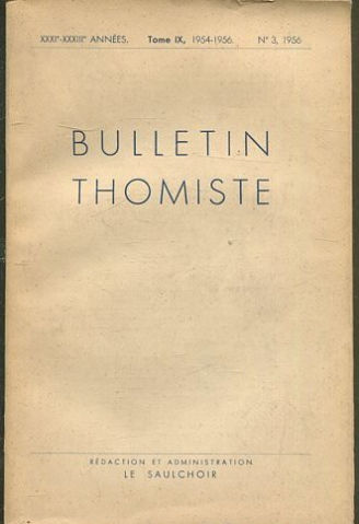 Bulletin thomiste TOME IX, 1954-1956.