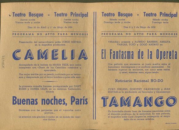 CAMELIA/NO-DO/ BUENAS NOCHES, PARIS. EL FANTASMA DE LA OPERETA/NO-DO/ TAMANGO