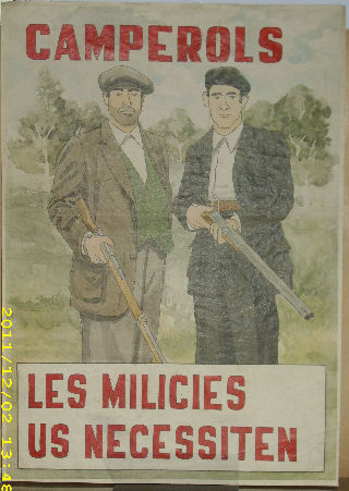 CARTEL DE LA GUERRA CIVIL. CAMPEROL LES MILICIES US NECESSITEN.