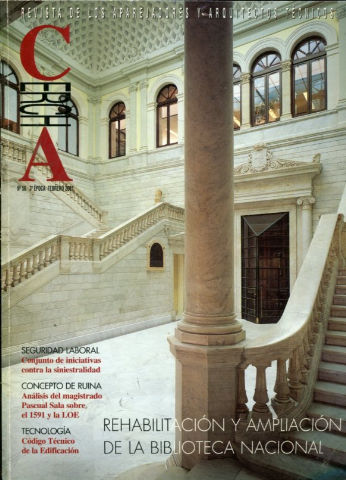 CERCHA. Nº 58. REVISTA DE LOS APAREJADORES Y ARQUITECTOS TECNICOS. REHABILITACION Y AMPLIACION DE LA BIBLIOTECA NACIONAL.