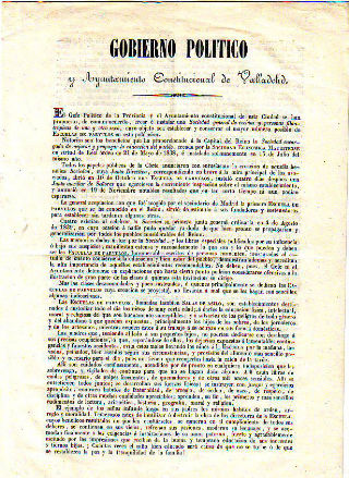 CIRCULAR DEL GOBIERNO POLITICO Y AYUNTAMIENTO CONSTITUCIONAL DE VALLADOLID EXPONIENDO EL PROYECTO DE BASES CONSTITUTIVAS DE LA SOCIEDAD VALLISOLETANA PARA EL ESTABLECIMIENTO Y CONSERVACION DE LAS ESCUELAS DE PARVULOS.