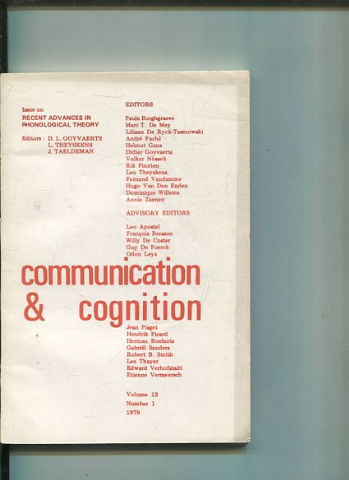 COMMUNICATION & COGNITION. VOLUME 12, NUMBER 1.