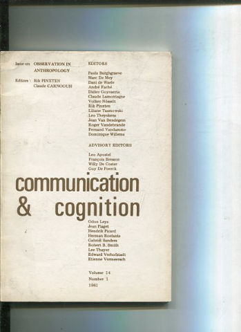 COMMUNICATION & COGNITION. VOLUME 14, NUMBER 1.