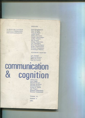 COMMUNICATION & COGNITION. VOLUME 14, NUMBER 4.