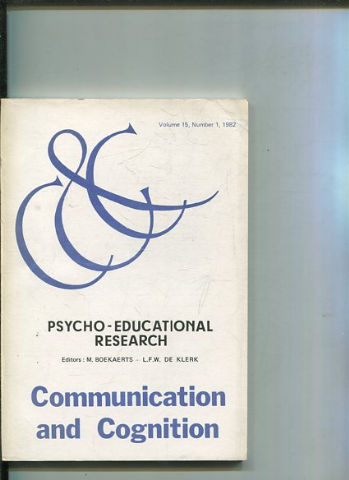 COMMUNICATION & COGNITION. VOLUME 15, NUMBER 1. PSYCHO-EDUCATIONAL RESEARCH.