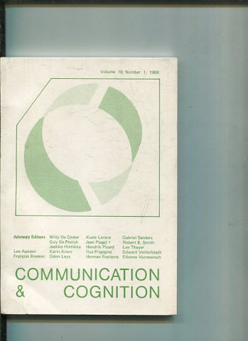 COMMUNICATION & COGNITION. VOLUME 19, NUMBER 1.