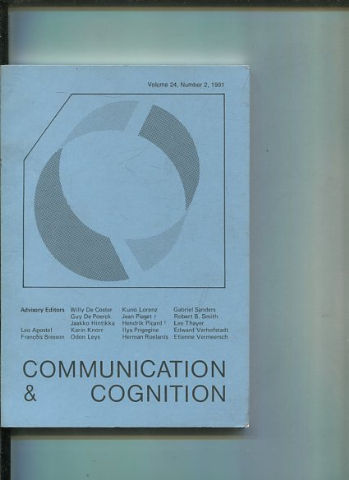 COMMUNICATION & COGNITION. VOLUME 24, NUMBER 2.