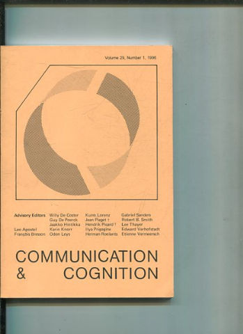 COMMUNICATION & COGNITION. VOLUME 29, NUMBER 1.