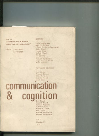 COMMUNICATION & COGNITION. VOLUME 7, NUMBER 3/4.